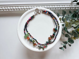 Crystal & Bead Anklet || Crystal Chip