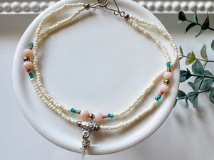 Crystal & Bead Anklet || Crystal Point