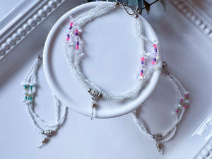 Crystal & Bead Anklet || Crystal Point