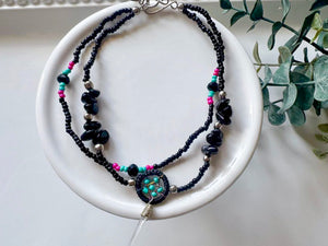 Crystal & Bead Anklet || Dreamcatcher Crystal Point