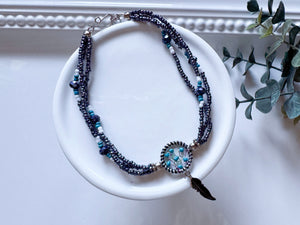 Crystal & Bead Anklet || Dreamcatcher Feather