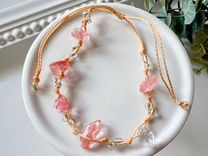 Crystal & Bead Anklet || Knot