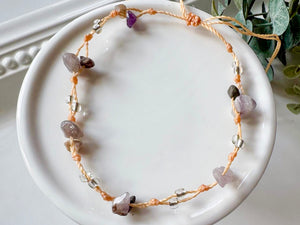 Crystal & Bead Anklet || Knot