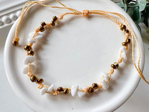 Crystal & Bead Anklet || Knot