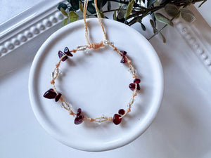 Crystal & Bead Anklet || Knot