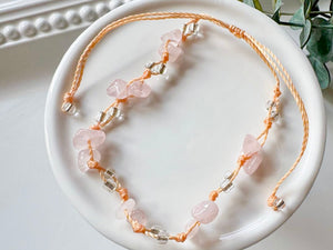 Crystal & Bead Anklet || Knot