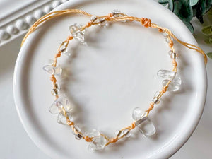 Crystal & Bead Anklet || Knot