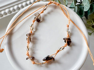 Crystal & Bead Anklet || Knot