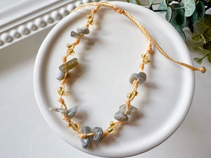 Crystal & Bead Anklet || Knot