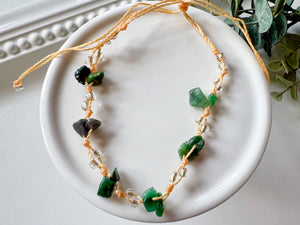 Crystal & Bead Anklet || Knot