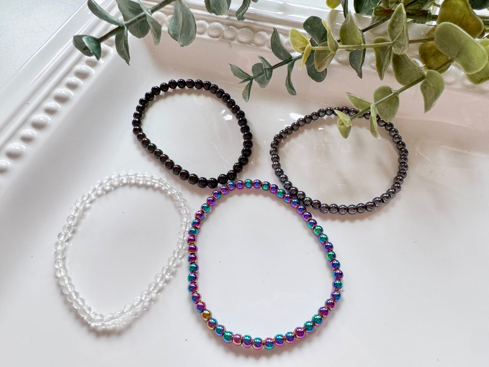 Crystal Beaded Bracelet 4mm || Reiki Infused