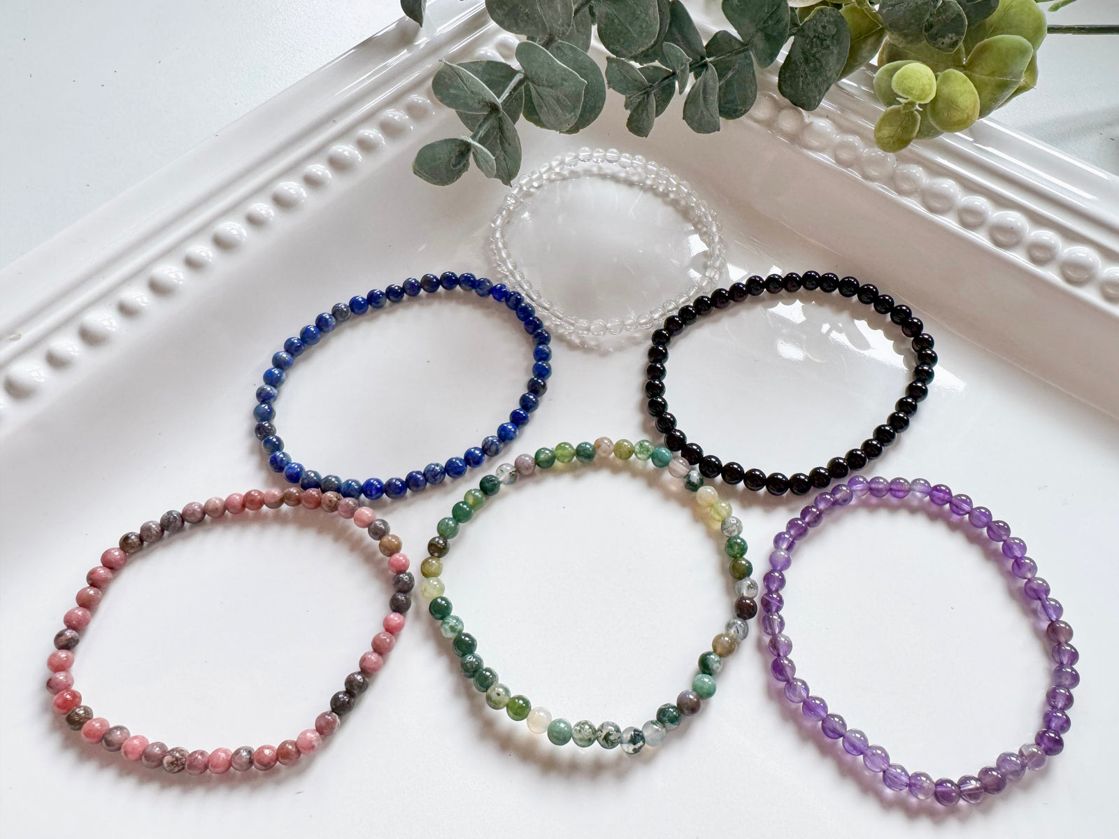 Crystal Beaded Bracelet 4mm || Reiki Infused