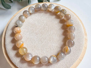 Crystal Beaded Bracelet 8mm || Reiki Infused Black Moonstone