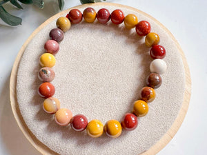 Crystal Beaded Bracelet 8mm || Reiki Infused Mookaite
