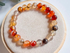 Crystal Beaded Bracelet 8mm || Reiki Infused Sardonyx