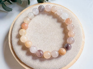 Crystal Beaded Bracelet 8mm || Reiki Infused Purple Jade