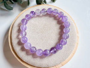 Crystal Beaded Bracelet 8mm || Reiki Infused Amethyst