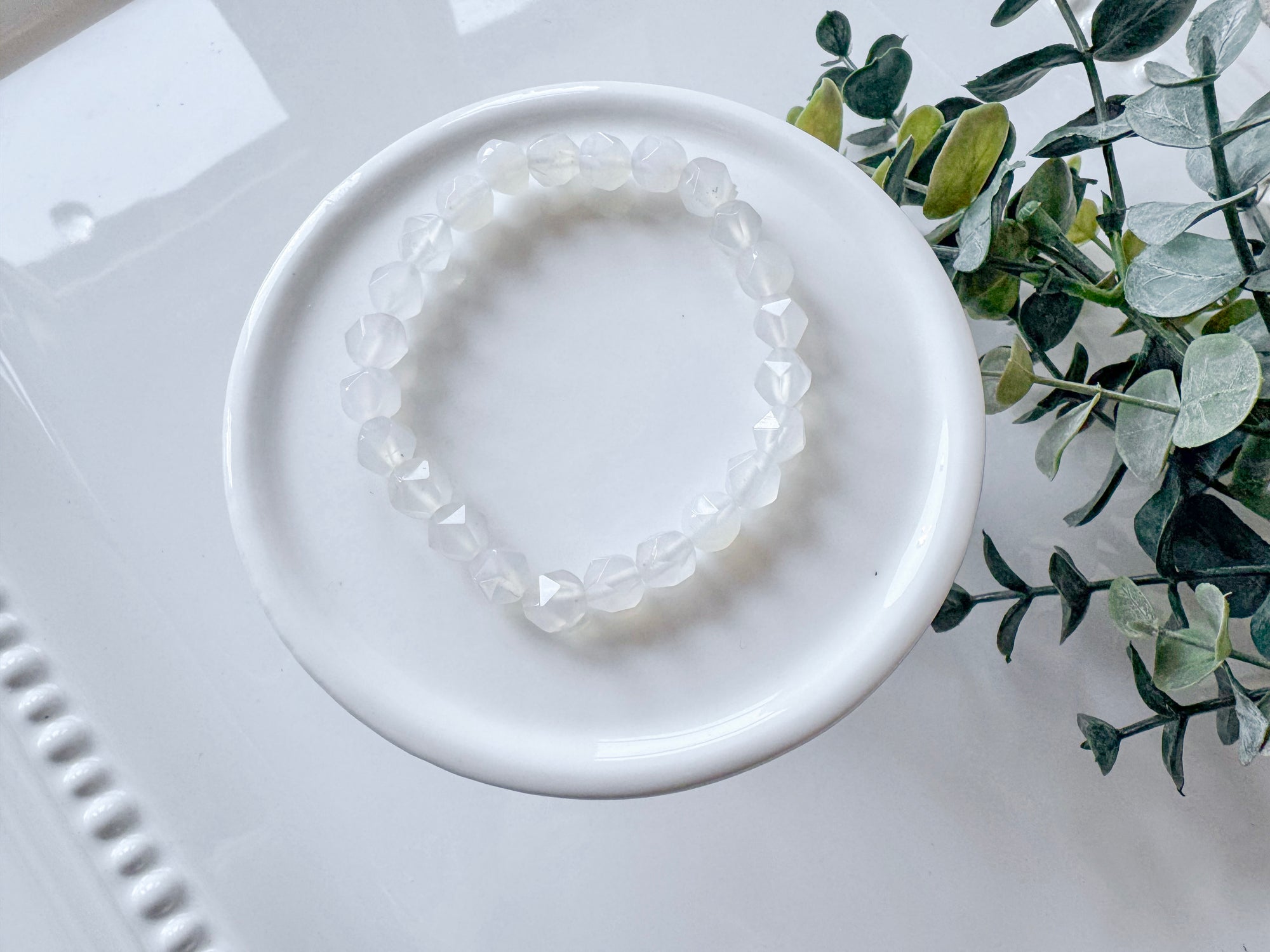 Crystal Beaded Faceted Bracelet || 8mm Icosahedron