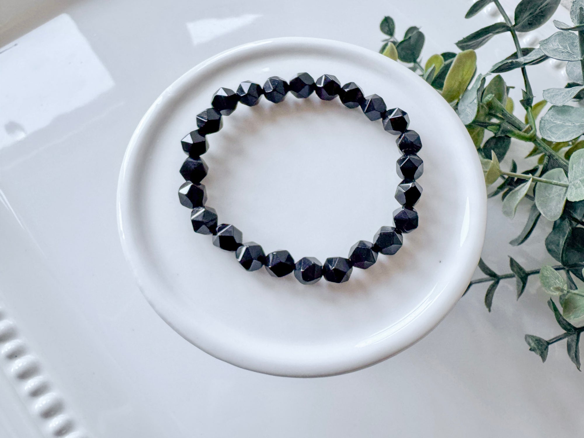 Crystal Beaded Faceted Bracelet || 8mm Icosahedron