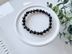 Crystal Beaded Faceted Bracelet || 8mm Icosahedron