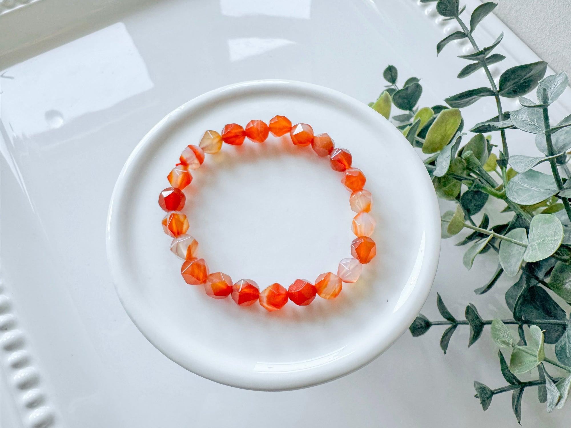 Crystal Beaded Faceted Bracelet || 8mm Icosahedron