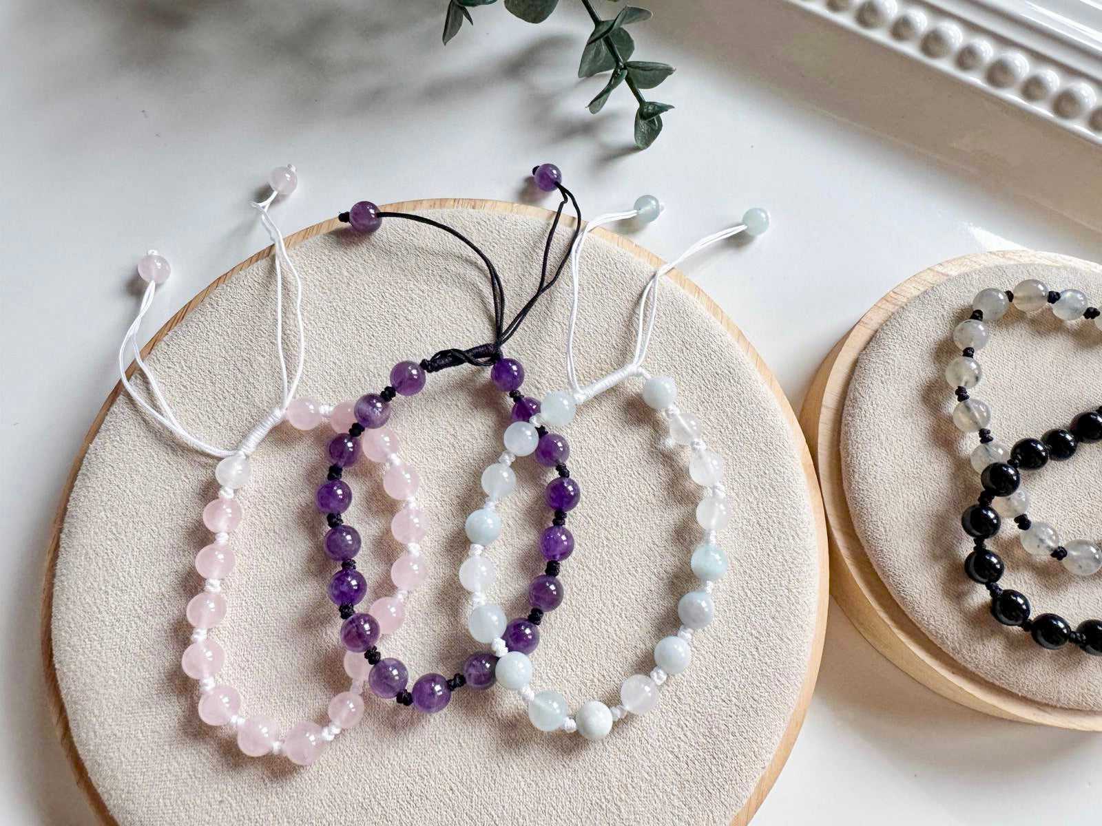 Crystal Beaded Knot Bracelet 6mm || Reiki Infused