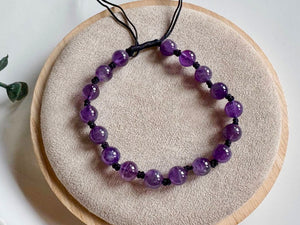 Crystal Beaded Knot Bracelet 6mm || Reiki Infused