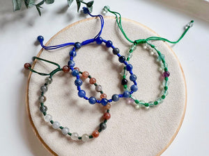 Crystal Beaded Knot Bracelet 6mm || Reiki Infused