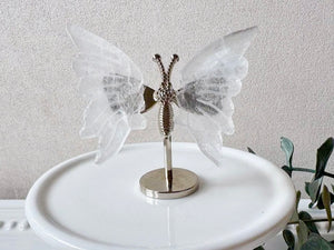 Crystal Butterfly Wings on Metal Body Stand