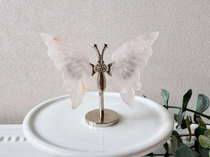 Crystal Butterfly Wings on Metal Body Stand