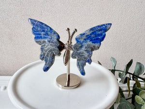 Crystal Butterfly Wings on Metal Body Stand