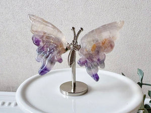 Crystal Butterfly Wings on Metal Body Stand