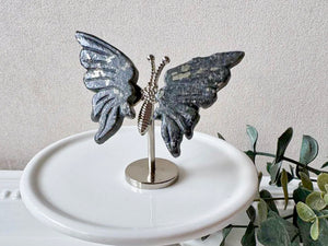 Crystal Butterfly Wings on Metal Body Stand