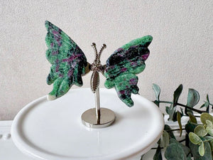 Crystal Butterfly Wings on Metal Body Stand