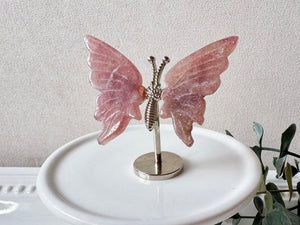 Crystal Butterfly Wings on Metal Body Stand