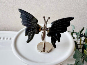 Crystal Butterfly Wings on Metal Body Stand