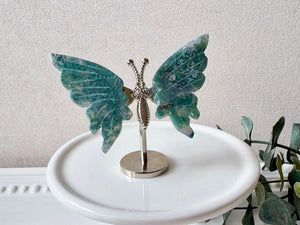 Crystal Butterfly Wings on Metal Body Stand