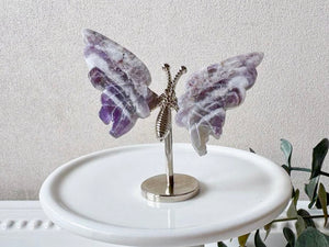 Crystal Butterfly Wings on Metal Body Stand