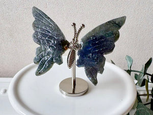 Crystal Butterfly Wings on Metal Body Stand