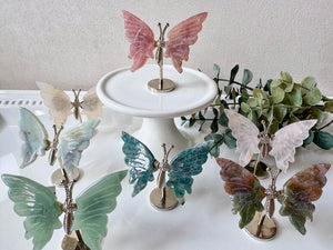 Crystal Butterfly Wings on Metal Body Stand