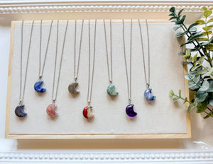 Crystal Crescent Moon Necklace