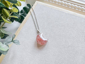 Crystal Crescent Moon Necklace