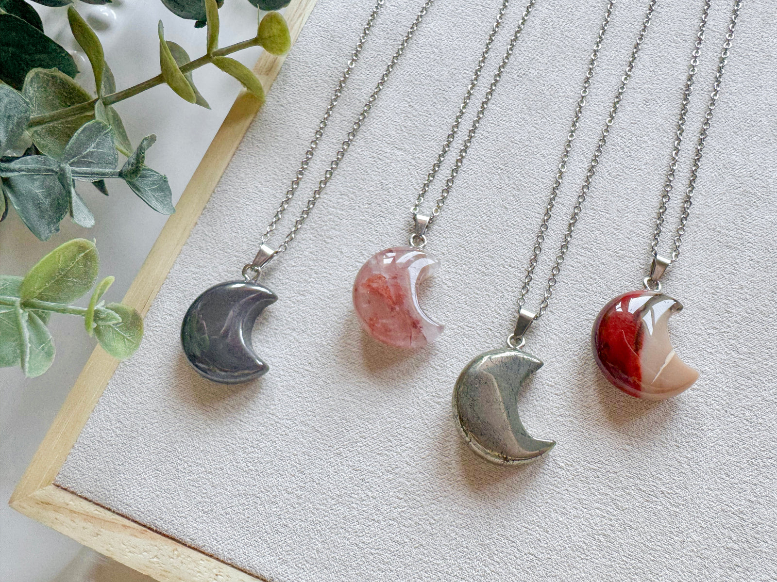 Crystal Crescent Moon Necklace