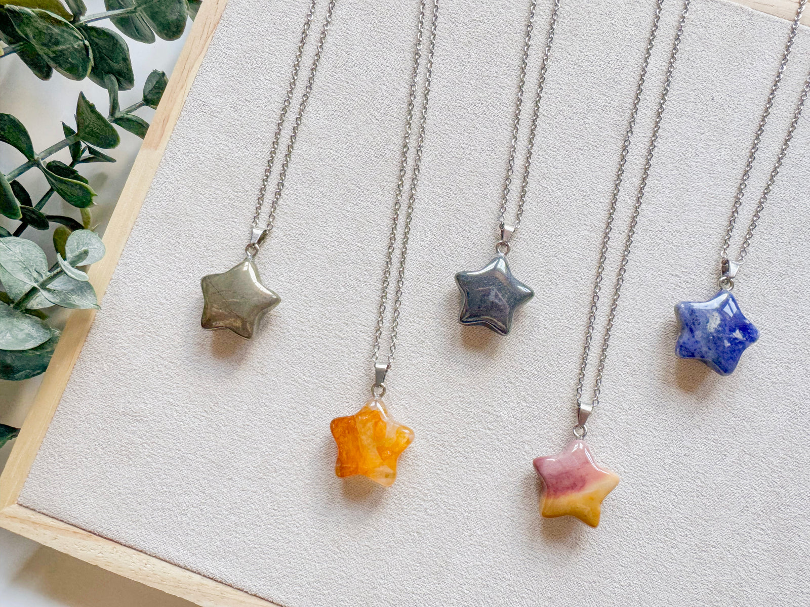 Crystal Crescent Star Necklace