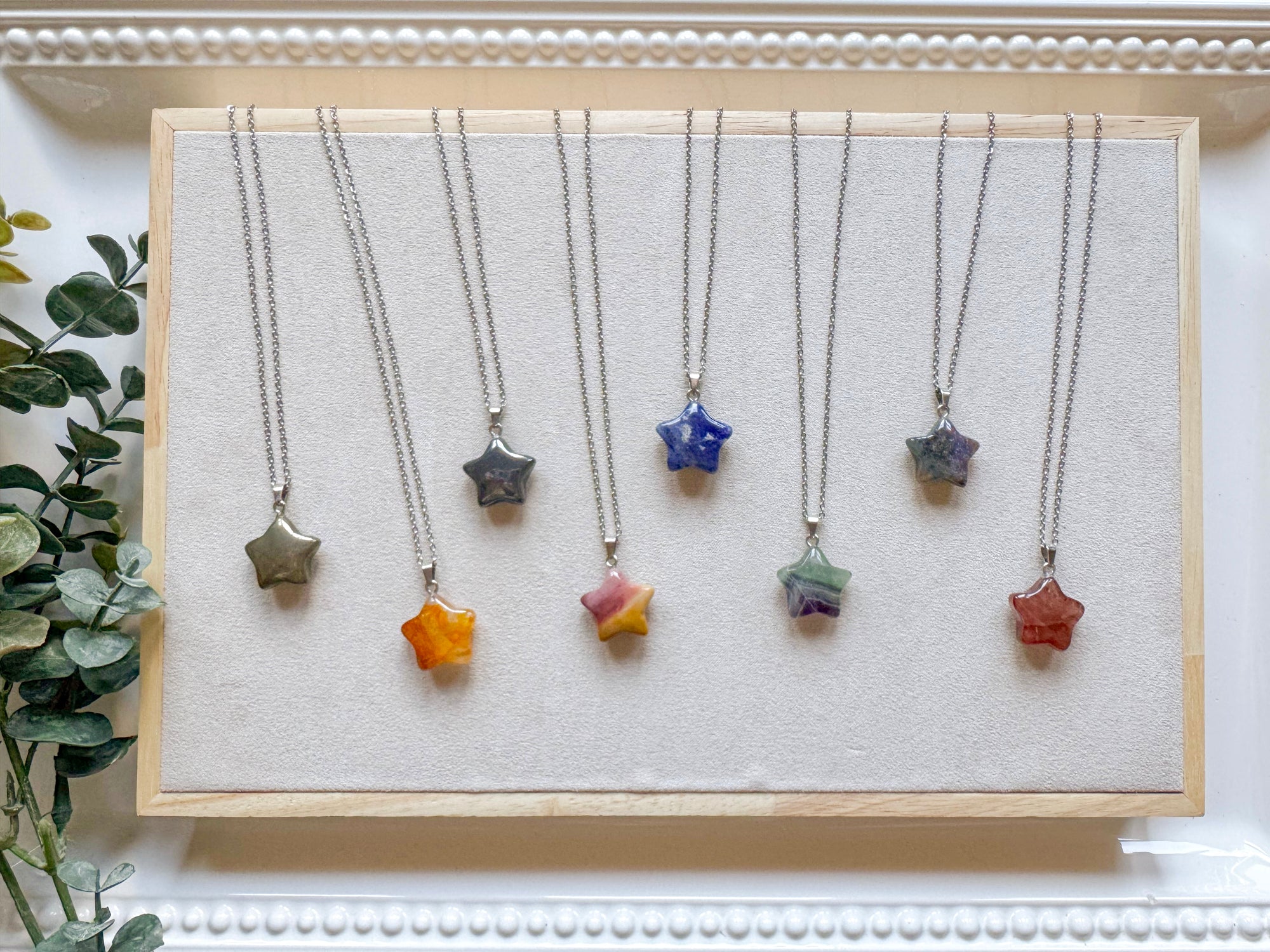 Crystal Crescent Star Necklace
