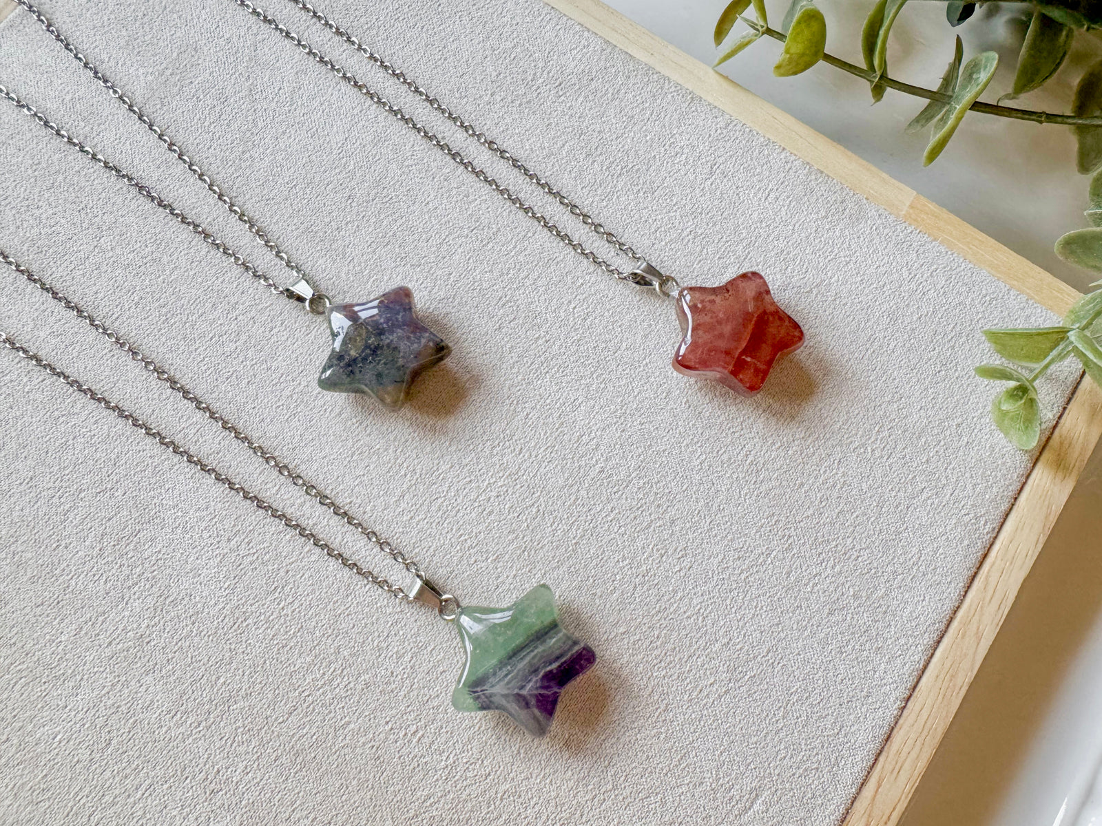 Crystal Crescent Star Necklace