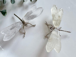 Crystal Dragonfly Wings with Metal Accent Body