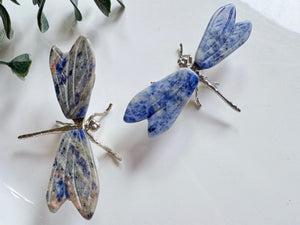 Crystal Dragonfly Wings with Metal Accent Body