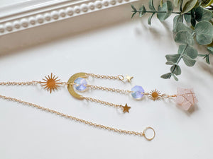 Crystal Star Rainbow Catcher Window Hanger || Gold