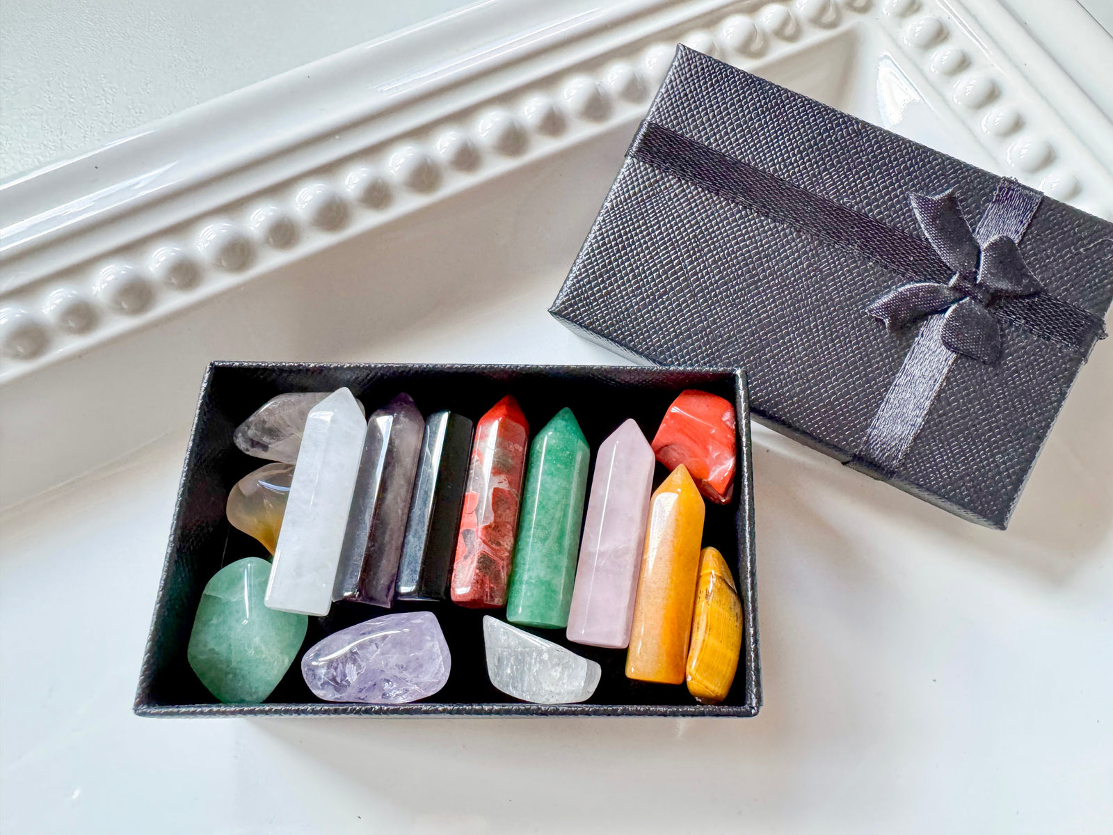 Crystal Tumbled Stones and Mini Points Chakra Gift Box
